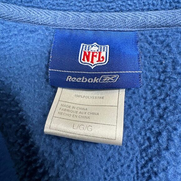 NFL Reebok Indianapolis Colts Large Fleece Quarter Zip Pullover Blue White Shack - Picture 6 of 9